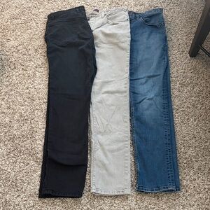 Johnston & Murphy Men's Jeans - Black, Gray, and Blue 32x32 & 33x32